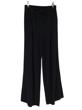 Hurley Wide Slit Leg Pants Black High Rise Pull On Stretch Waist Tie Bow Small